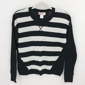 SO Striped Waffle Knit Sweater Top
